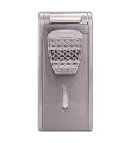 Parmida Çift Torch Pürmüz Parlak Gümüş Metal Puro Çakmağı