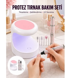 20.000 RPM Tırnak Matkabı + Mini LED Oje Kurutma Cihazı Seti Yeni Nesil