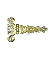 Dekoratif, Sac Tek Kuyruklu Menteşe - 40x68 mm, Küçük, Sarı, 100 Adet