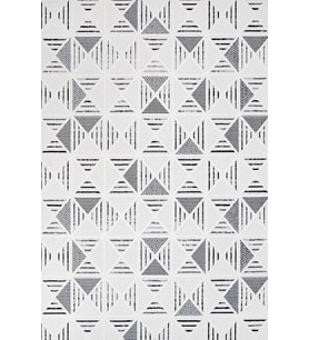 Ekru Dijital Baskı Halı Geometrik Desenli Modern Yıkanabilir Kaymaz Tabanlı Salon ve Koridor