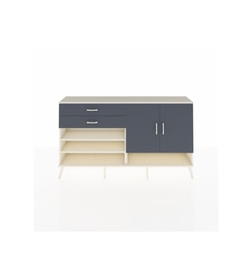 Arges Konsol 4 Raflı 2 Çekmeceli 2 Kapaklı 176x30x99 Aytaşı-Antrasit
