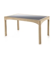 Omnipazar SY-2586 Bej Rattan Temperli Camlı Masa Dikdörtgen 83878