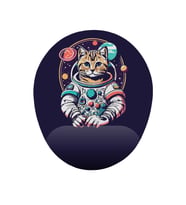 Astronot Kedi Bilek Destekli Mouse Pad (Çok Renkli)