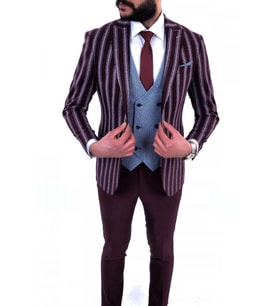 kombinli slimfit  Yelekli Takım Elbise
