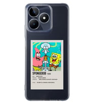 Realme C53 Uyumlu Sunger Bob Minimalist Poster Desenli Şeffaf Telefon Kılıfı
