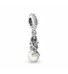 Nur Silver İncili Deniz Kızı Gümüş Charm NUR-BL12495