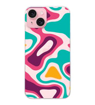 PrintiFy Apple iPhone 15 Uyumlu Renkli Desen Tasarımlı Slim Fit Şeffaf Silikon Kılıf