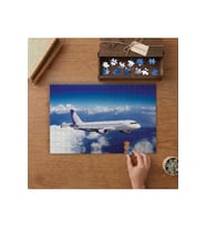 Bulutların Arasındaki Yolcu Uçağı Tasarımı 240 parça Ahşap Puzzle Ahşap Kutuda MP06481