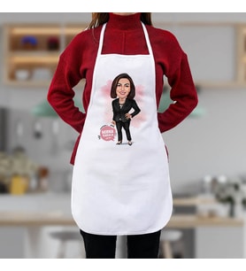 Kişiye Özel Çalışan Kadına Hediye Karikatürlü Mutfak Önlüğü