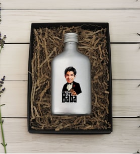 BK Gift Hediye Kutulu Kişiye Özel The Baba Karikatürlü Gümüş Tasarım Cam Şişede 200 ml Kolonya-1, Babaya Hediye, Babalar Günü Hediyeleri, Hediyelik Baskılı Kolonya