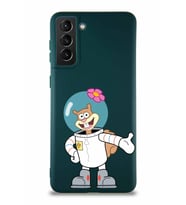 Samsung Galaxy S21 Plus Soft Premier Kapak Sandy Tasarımlı Silikon Kılıf - Yeşil (Şeffaf)