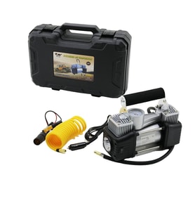 ÇİFT SİLİNDİR OTO - ARAÇ HAVA KOMPRESÖRÜ DC/12V - 23Amp - 150PSI FENERLİ BAR GÖSTERGELİ (5343)