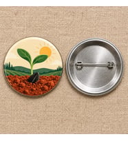 Karpuz Çekirdeği Filistin Temalı 58 mm İğneli Rozet