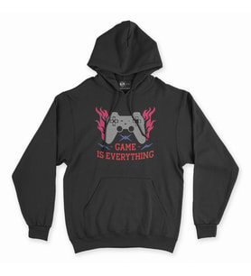 Kırmızı Game is Everything Siyah Kapşonlu Sweatshirt Hoddie