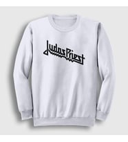 Presmono Unisex Beyaz Logo Judas Priest Sweatshirt 88382tt (Beyaz)