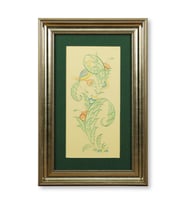 e38 EL İŞÇİLİĞİ YAPRAK MOTİFLİ TEZHİP TABLO 49*32 cm - 5104