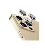 Uyumlu Model Apple iPhone 12 Pro Max Kamera Lens Koruyucu Çerçeveli Koruyucu CL-02 (Gold)