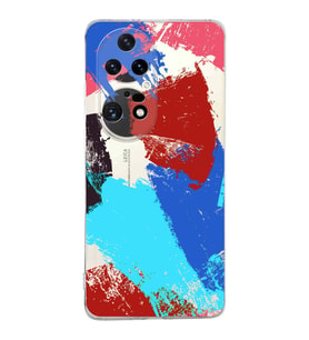 Huawei P50 Pro Uyumlu Kapak Brush Stroke Tasarımlı Şeffaf Silikon Kılıf