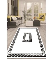 Dijital Kaymaz Taban Yıkanabilir Modern Renkli Salon Halısı Mutfak Halısı Yolluk ND-HT-595 (Beyaz)