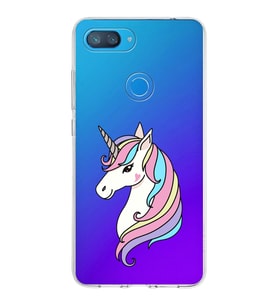 Xiaomi Mi 8 Lite Uyumlu Kapak Unicorn Tasarımlı Şeffaf Silikon Kılıf
