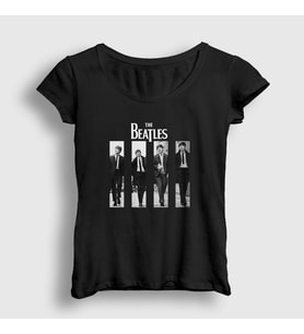 Presmono Kadın Siyah The Beatles T-Shirt 115563tt