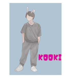 Bts Jungkook Kookie - Tavşan Kulakları Tablo Ahşap Poster Dekoratif Kod537