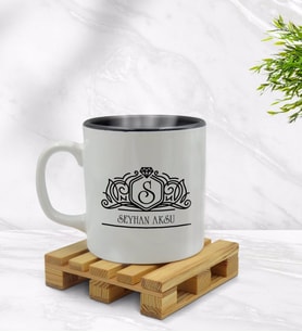BK Gift Kişiye Özel İsimli İçi Siyah Renkli Kupa Bardak Model 13