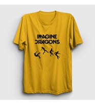 Presmono Unisex Sarı World Imagine Dragons T-Shirt 82867tt (Sarı)