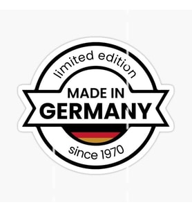 Made in Germany Araba Leptop Oto Sticker 13cm 4 Adet U