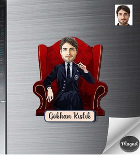 Kişiye Özel İş Adamı Ahşap Magnet -9