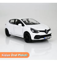 Renault Clio 4 Metal Oyuncak Araba Beyaz - Kişiye Özel Plakalı (1:36 Ölçek)