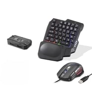Mobil Oyun Klavye Mouse Dönüştürücü Seti Rgb Siyah K191