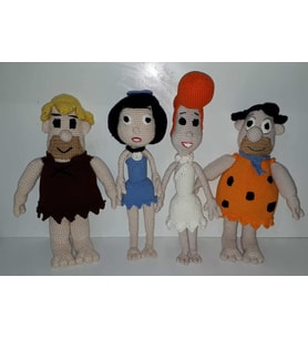 Taş Devri Ailesi Amigurumi Organik Oyuncak