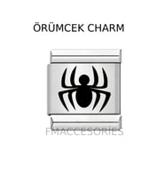 İtalyan çelik bileklik charm 9mm 1 cm örümcek logo harf isim yazılır