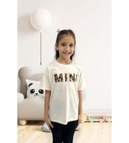 Mini Kabartmalı Çocuk Bej T-Shirt KT01931