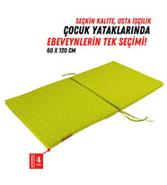 Katlanır Sünger Yatak, Katlanır Yer Minderi, Çocuk Yer Minderi, Beşik Süngeri 60x120 (Yeşil)