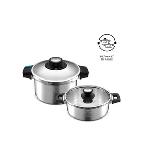 Quick And Safe Indüksiyon Tabanlı Düdüklü Tencere Seti 4+6 Lt