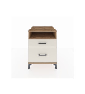 Kronos Komodin Tek Raflı 2 Çekmeceli 60x59x80 Çam-Aytaşı