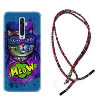 Oppo Reno 2Z 4 Lite 4 Pro 5 6 7 A31 Kılıf Boyun Asklı Rasta Silikon Super Meow 1715