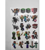 Minecraft Alex, Blaze, Ender Dragon, Enderman, Steve Geçici Dövme