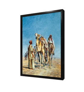 Çöldeki Hacılar ve Develer Çerçeveli Mdf Tablo