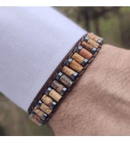Clays Jewellery Jasper & Hematit Taşı Silindir Bileklik