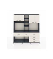 Hyperion Dolap 11 Raflı 6 Çekmeceli 4 Kapaklı 220x44x243 Antrasit-Aytaşı/Aytaşı
