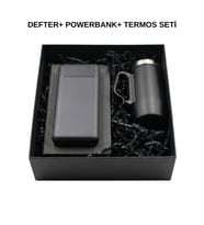 Hediye Defter + Powerbank + Termos + Çoklu Şarj + Kalem Seti SET T6