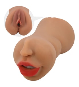 LilituShop 3 Boyutlu Suni Oral & Vajinal Mastürbatör - Zoey