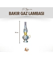 BAKIR GAZ LAMBASI OYMA NAKIŞ İŞLEME GÜMÜŞ RENK (KALAYLI)