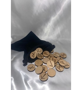 Rune Semboli Taşları Run Taşları Ahşap Rune Alfabesi Nordic Runes Dişbudak Ağacı (KAHVE)