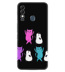 Tecno Spark 8T Kılıf Resimli Desenli Silikon Platinium Series Cat Dance 1824