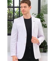 C9059 DEWBERRY ERKEK CEKET-DÜZ BEYAZ