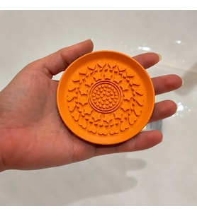 3D Baskı Makyaj Fırçası Temizleme Pedi - Desenli Aparat-Turuncu